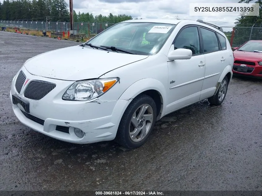 2005 Pontiac Vibe VIN: 5Y2SL63855Z413393 Lot: 39681824