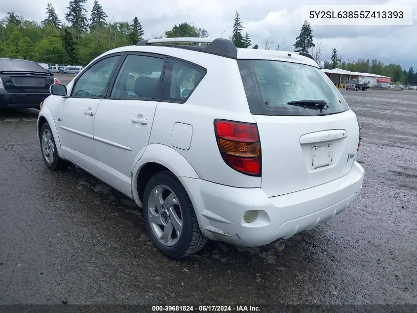 2005 Pontiac Vibe VIN: 5Y2SL63855Z413393 Lot: 39681824