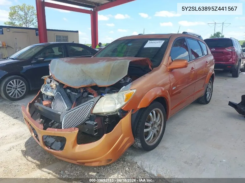 2005 Pontiac Vibe VIN: 5Y2SL63895Z441567 Lot: 39692153