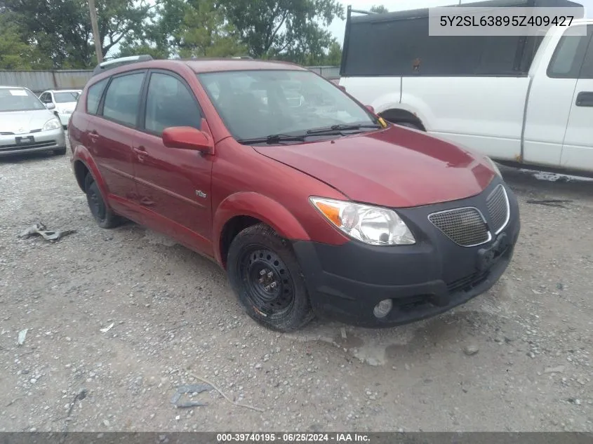 2005 Pontiac Vibe VIN: 5Y2SL63895Z409427 Lot: 39740195