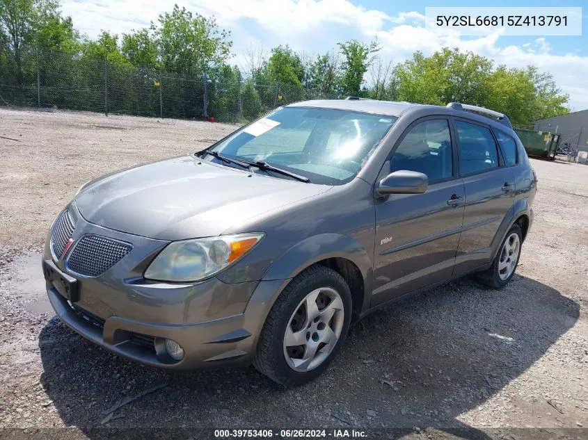 2005 Pontiac Vibe VIN: 5Y2SL66815Z413791 Lot: 39753406