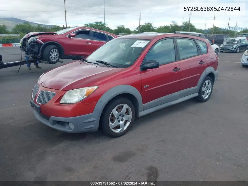 2005 Pontiac Vibe VIN: 5Y2SL638X5Z472844 Lot: 39791562