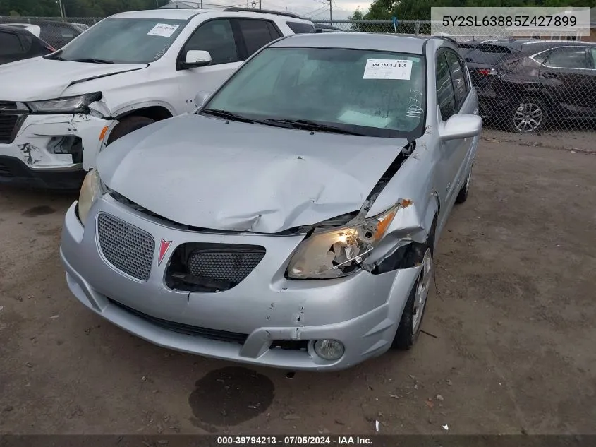 2005 Pontiac Vibe VIN: 5Y2SL63885Z427899 Lot: 39794213