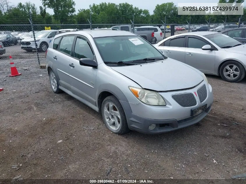 2005 Pontiac Vibe VIN: 5Y2SL63815Z439974 Lot: 39830462