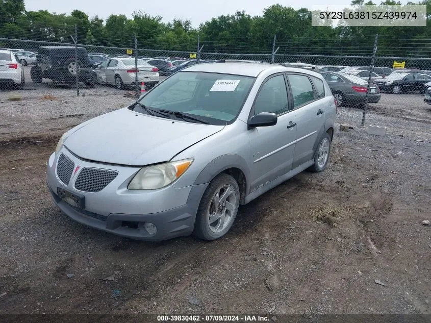 2005 Pontiac Vibe VIN: 5Y2SL63815Z439974 Lot: 39830462