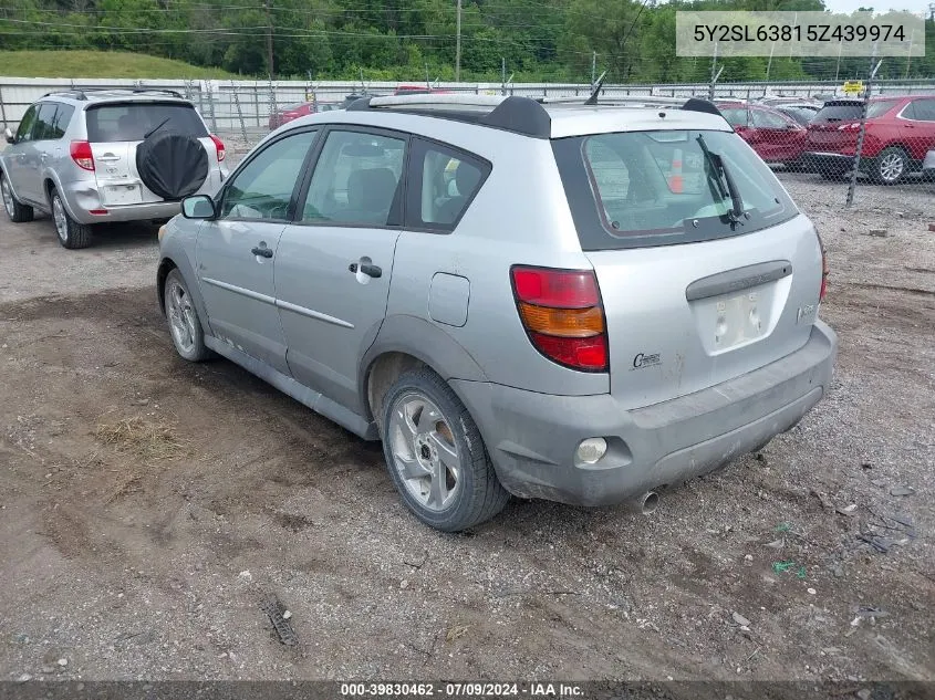 2005 Pontiac Vibe VIN: 5Y2SL63815Z439974 Lot: 39830462