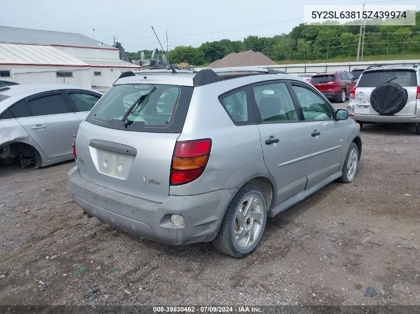 2005 Pontiac Vibe VIN: 5Y2SL63815Z439974 Lot: 39830462