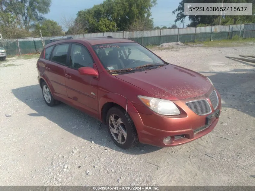 2005 Pontiac Vibe VIN: 5Y2SL63865Z415637 Lot: 39845743