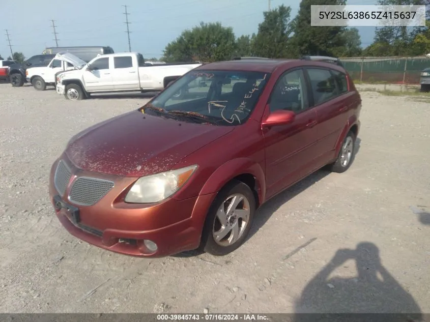 2005 Pontiac Vibe VIN: 5Y2SL63865Z415637 Lot: 39845743