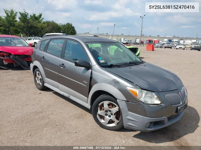 2005 Pontiac Vibe VIN: 5Y2SL63815Z470416 Lot: 39867488