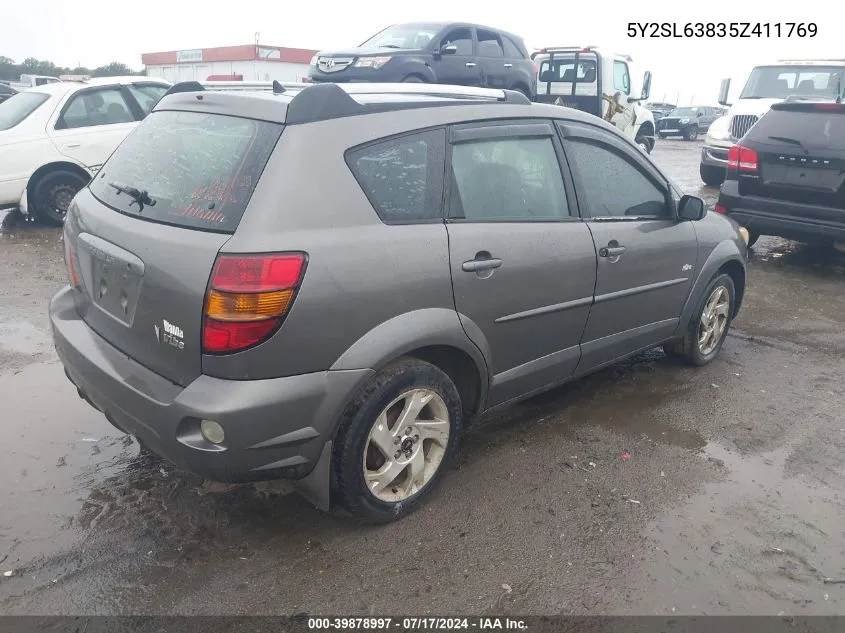 2005 Pontiac Vibe VIN: 5Y2SL63835Z411769 Lot: 39878997