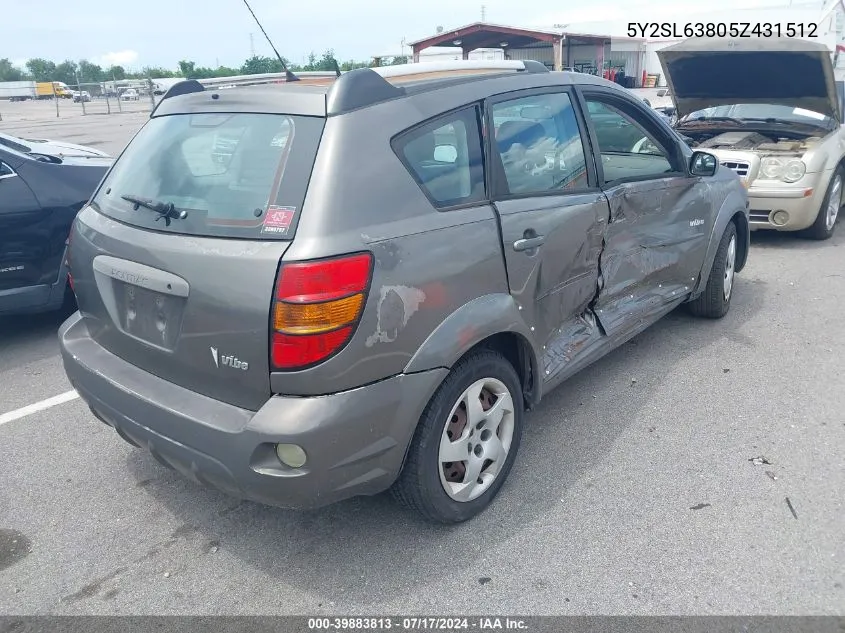 5Y2SL63805Z431512 2005 Pontiac Vibe