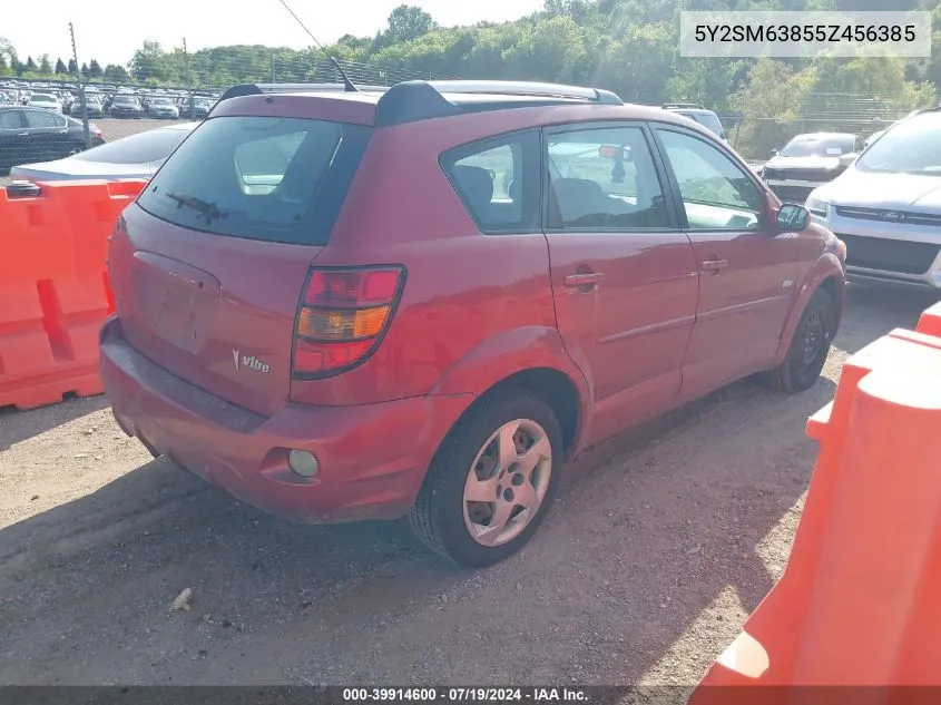 2005 Pontiac Vibe VIN: 5Y2SM63855Z456385 Lot: 39914600