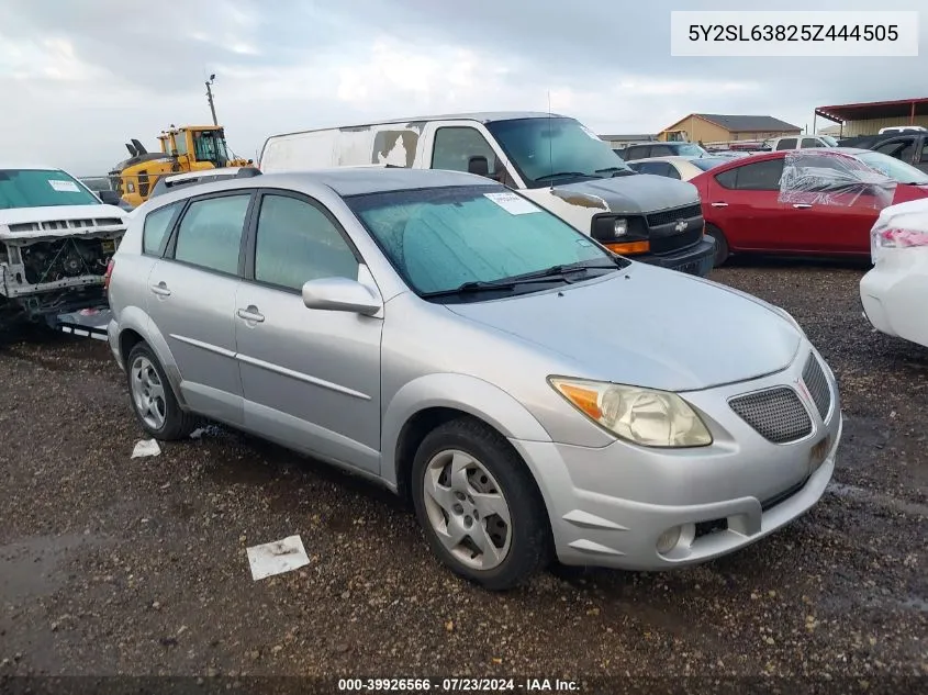 2005 Pontiac Vibe VIN: 5Y2SL63825Z444505 Lot: 39926566