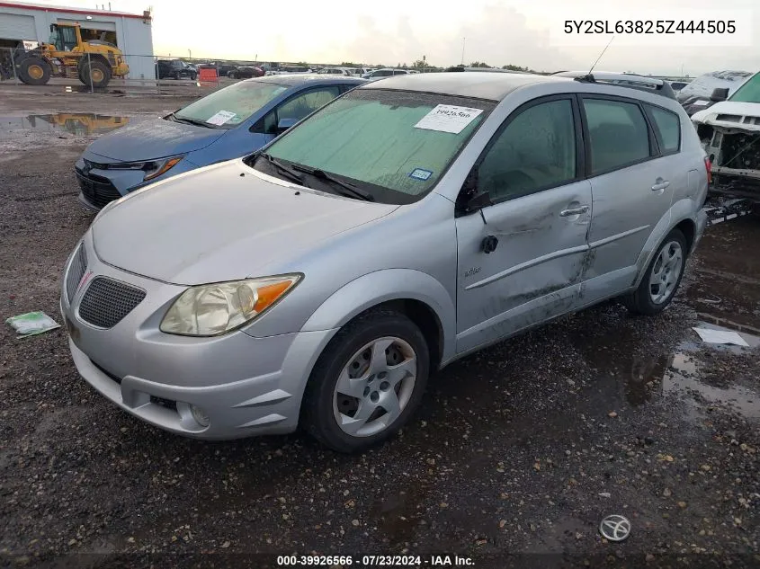 2005 Pontiac Vibe VIN: 5Y2SL63825Z444505 Lot: 39926566