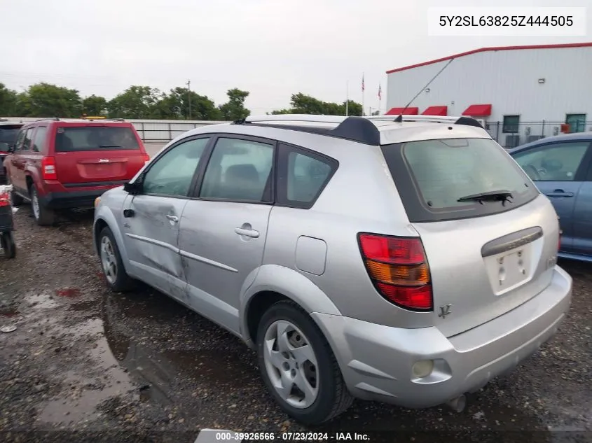 2005 Pontiac Vibe VIN: 5Y2SL63825Z444505 Lot: 39926566