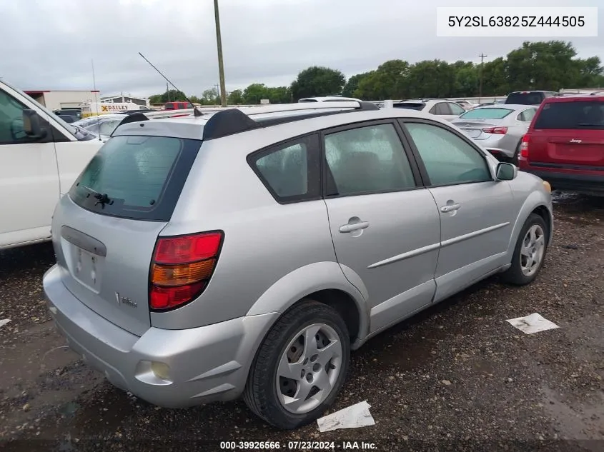 2005 Pontiac Vibe VIN: 5Y2SL63825Z444505 Lot: 39926566