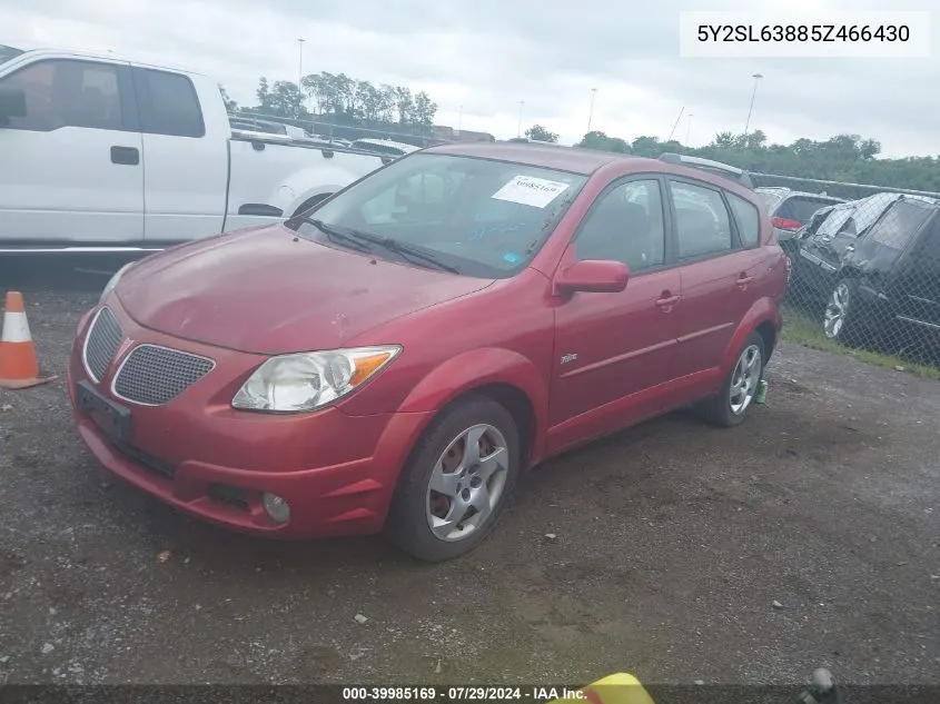 2005 Pontiac Vibe VIN: 5Y2SL63885Z466430 Lot: 39985169