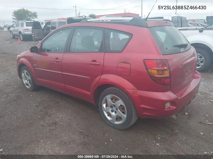 2005 Pontiac Vibe VIN: 5Y2SL63885Z466430 Lot: 39985169