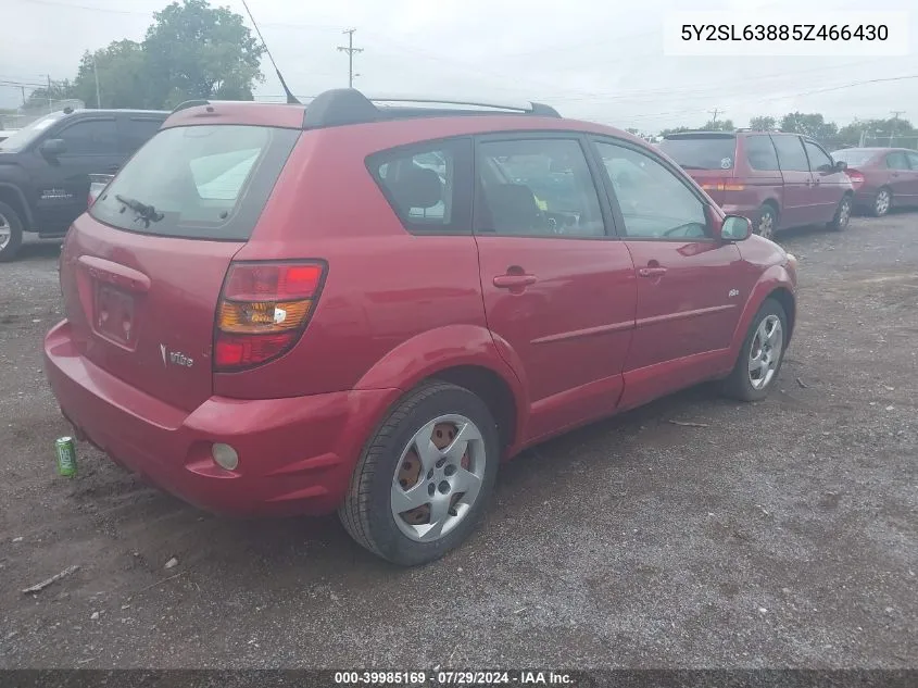 2005 Pontiac Vibe VIN: 5Y2SL63885Z466430 Lot: 39985169