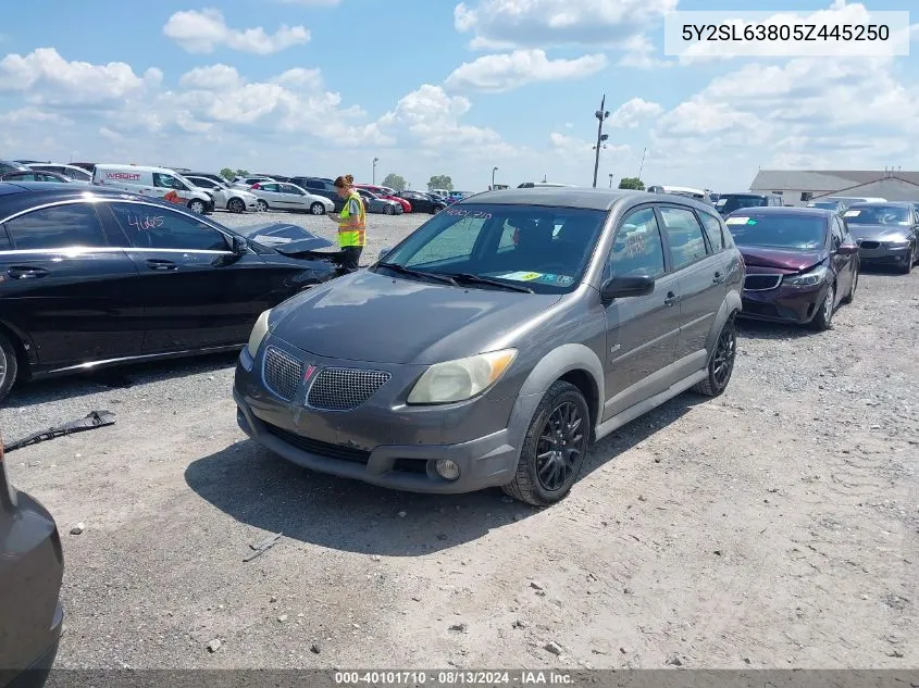 2005 Pontiac Vibe VIN: 5Y2SL63805Z445250 Lot: 40101710