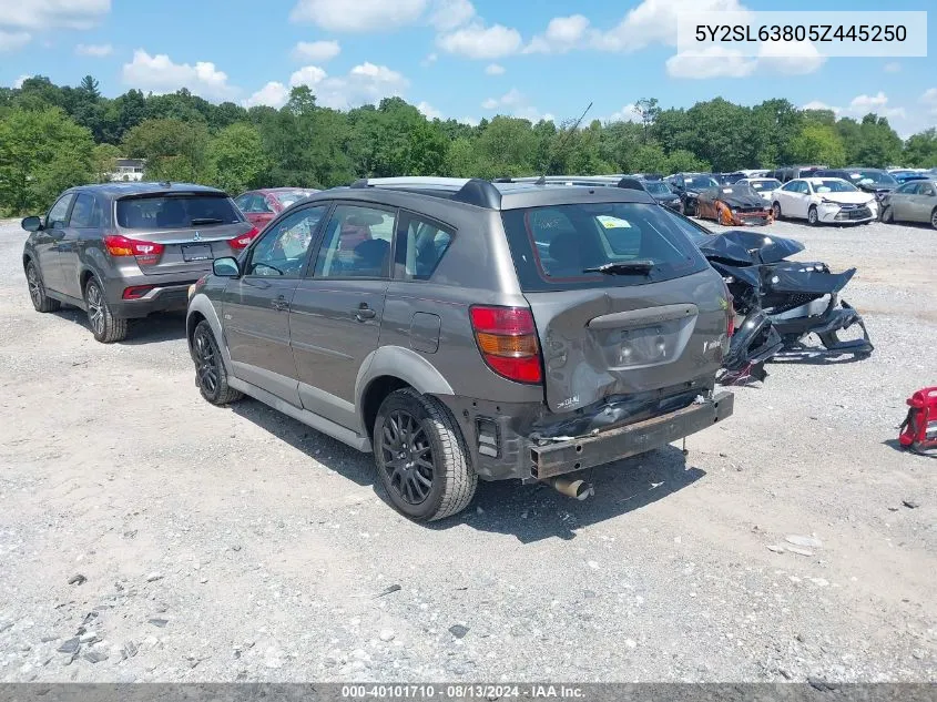 2005 Pontiac Vibe VIN: 5Y2SL63805Z445250 Lot: 40101710