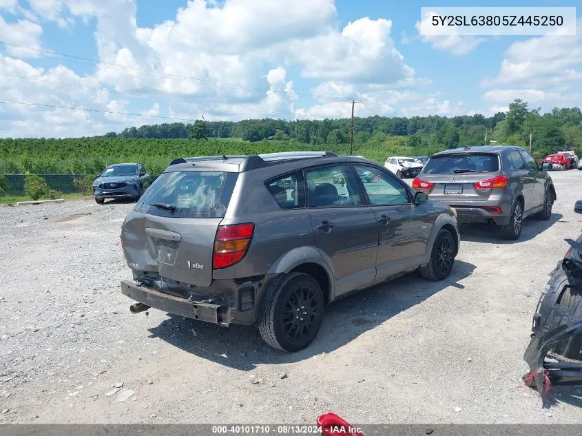 2005 Pontiac Vibe VIN: 5Y2SL63805Z445250 Lot: 40101710