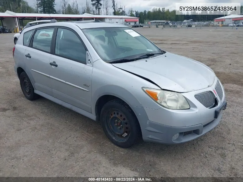 2005 Pontiac Vibe VIN: 5Y2SM63865Z438364 Lot: 40143433