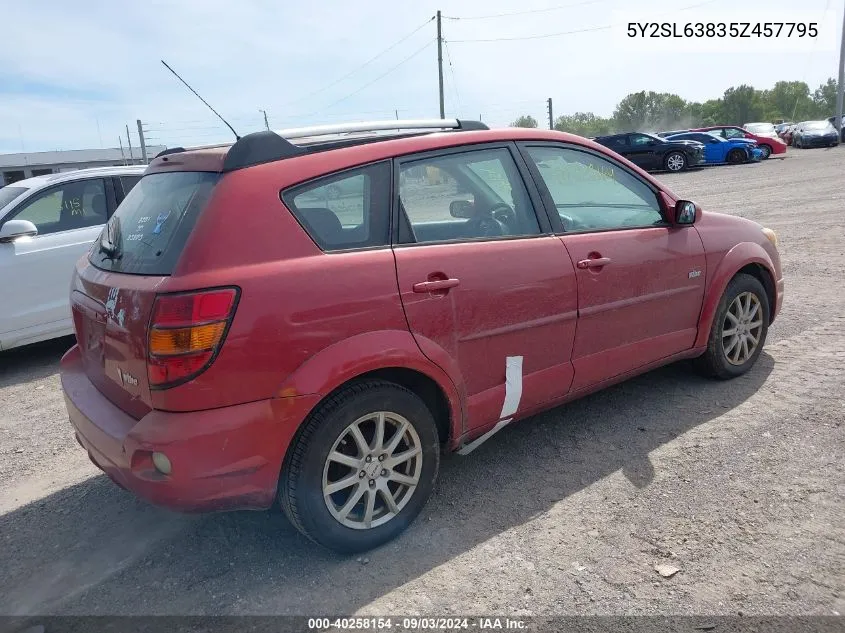 2005 Pontiac Vibe VIN: 5Y2SL63835Z457795 Lot: 40258154