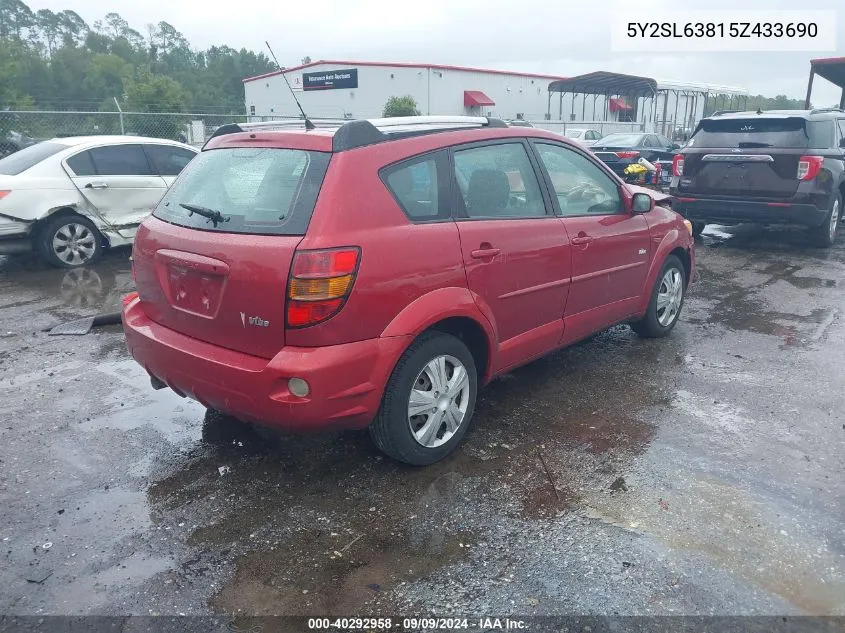 2005 Pontiac Vibe VIN: 5Y2SL63815Z433690 Lot: 40292958