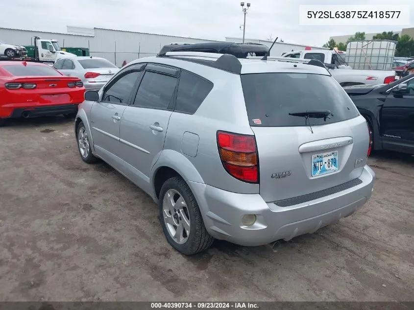 5Y2SL63875Z418577 2005 Pontiac Vibe