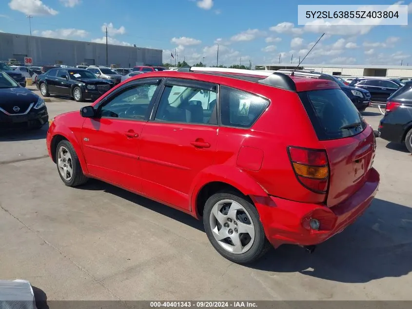 5Y2SL63855Z403804 2005 Pontiac Vibe