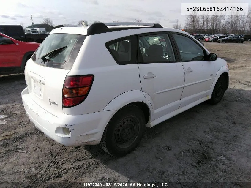 2006 Pontiac Vibe VIN: 5Y2SL65816Z414166 Lot: 11972349