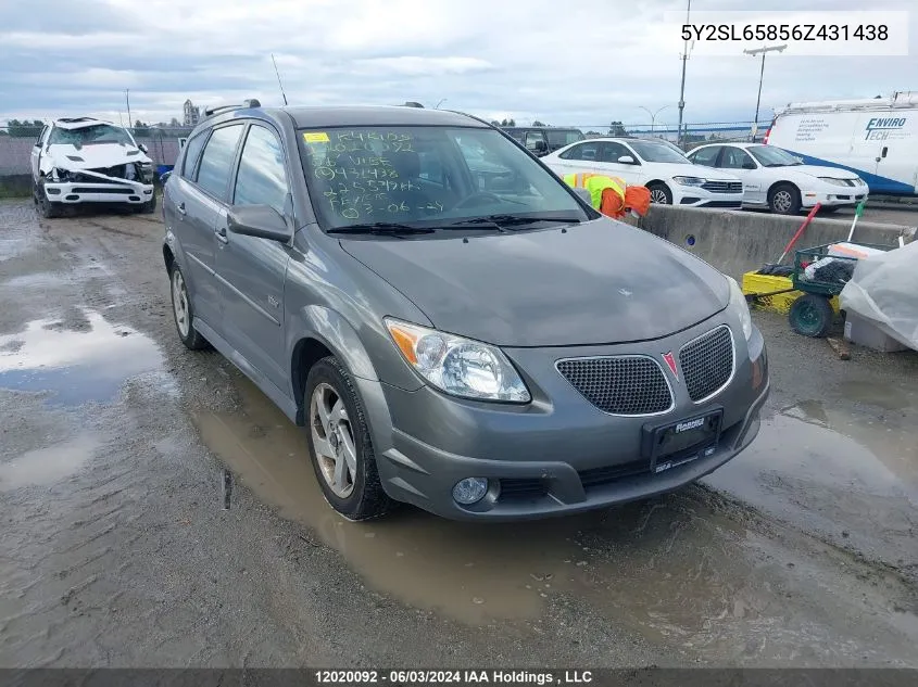 5Y2SL65856Z431438 2006 Pontiac Vibe