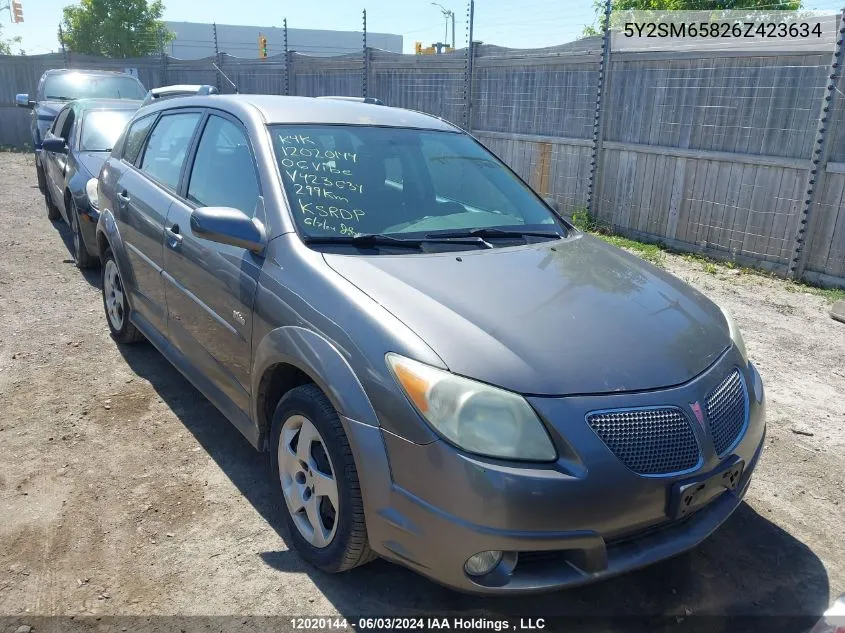 2006 Pontiac Vibe VIN: 5Y2SM65826Z423634 Lot: 12020144