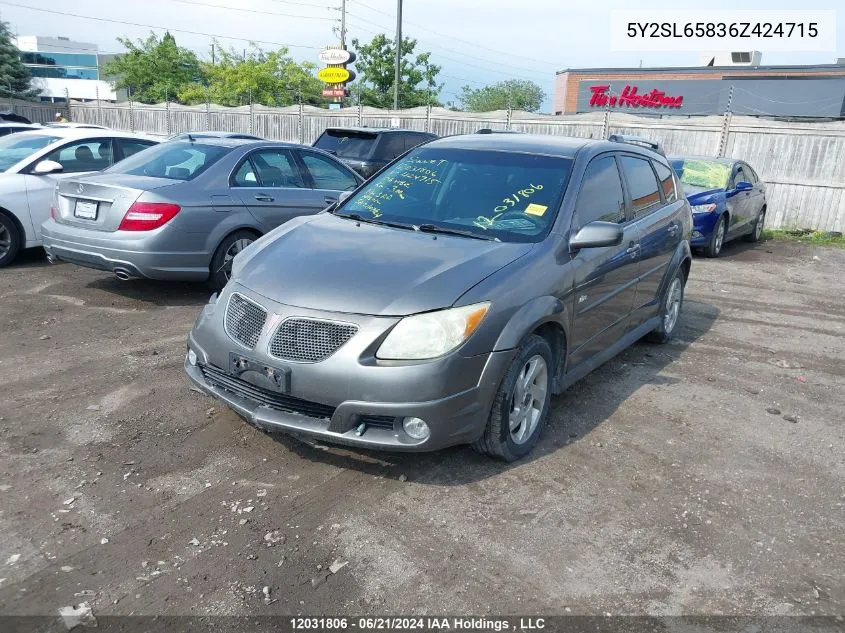 2006 Pontiac Vibe VIN: 5Y2SL65836Z424715 Lot: 12031806