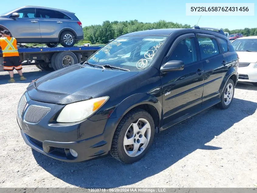 5Y2SL65876Z431456 2006 Pontiac Vibe