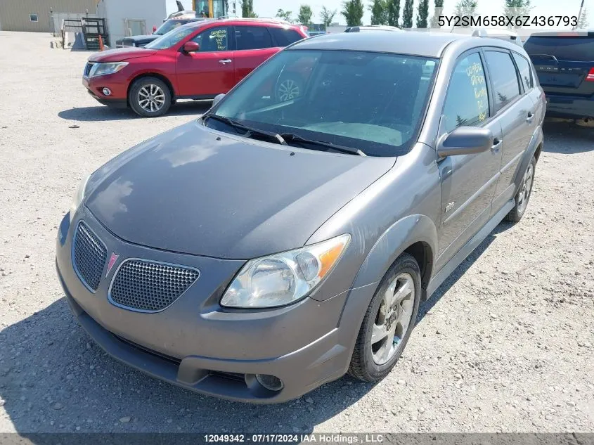 2006 Pontiac Vibe VIN: 5Y2SM658X6Z436793 Lot: 12049342