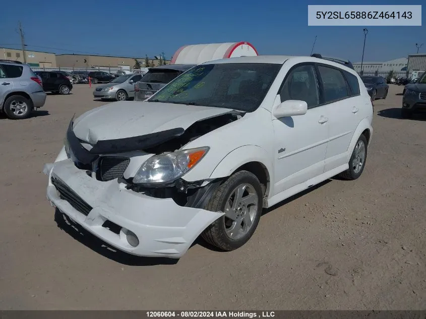 2006 Pontiac Vibe VIN: 5Y2SL65886Z464143 Lot: 12060604