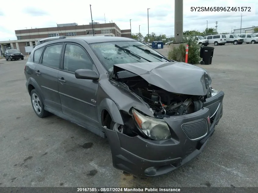 2006 Pontiac Vibe VIN: 5Y2SM65896Z461572 Lot: 20167585