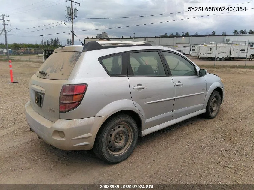 5Y2SL658X6Z404364 2006 Pontiac Vibe