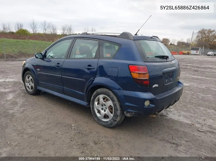 2006 Pontiac Vibe VIN: 5Y2SL65886Z426864 Lot: 37984198