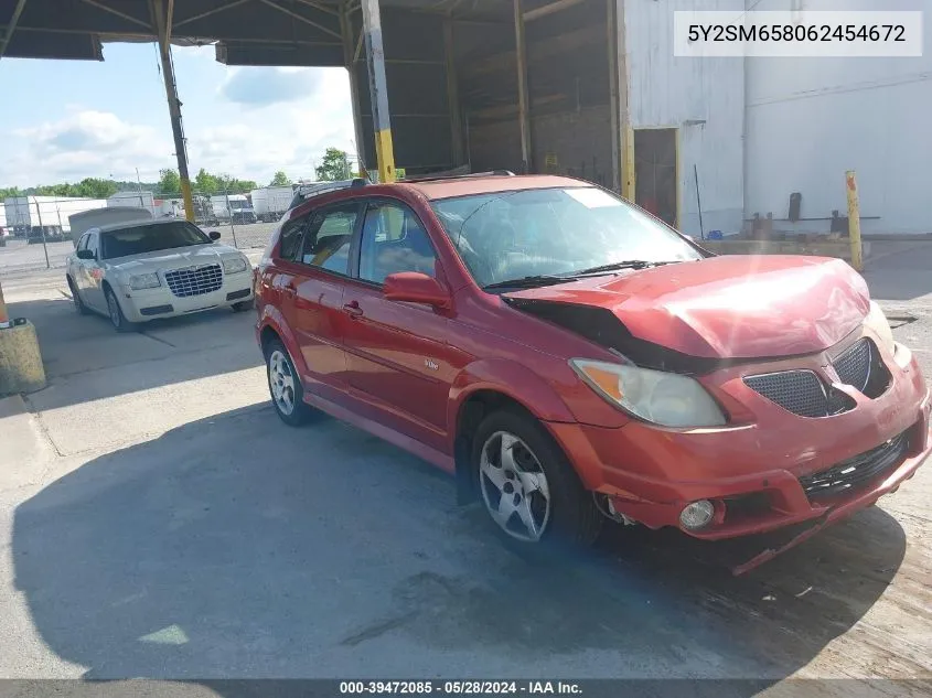 2006 Pontiac Vibe VIN: 5Y2SM658062454672 Lot: 39472085