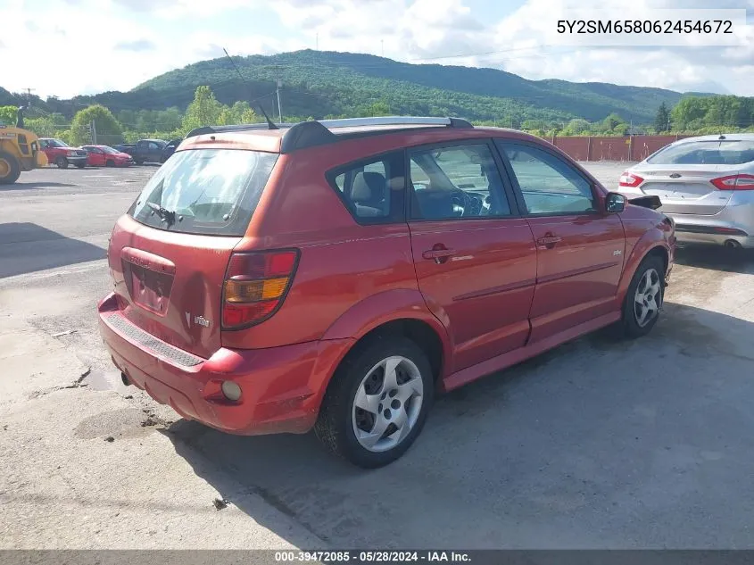 2006 Pontiac Vibe VIN: 5Y2SM658062454672 Lot: 39472085