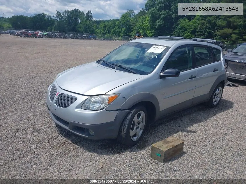 2006 Pontiac Vibe VIN: 5Y2SL658X6Z413548 Lot: 39478597