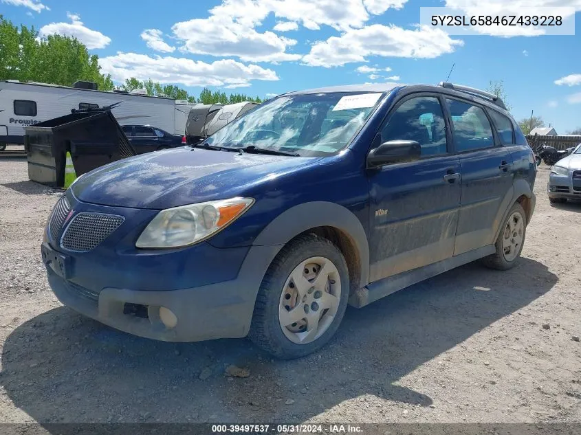 2006 Pontiac Vibe VIN: 5Y2SL65846Z433228 Lot: 39497537