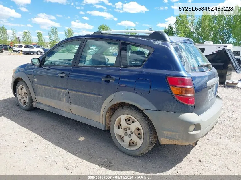 2006 Pontiac Vibe VIN: 5Y2SL65846Z433228 Lot: 39497537