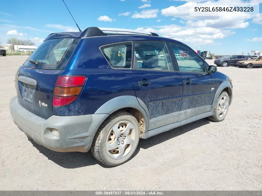 2006 Pontiac Vibe VIN: 5Y2SL65846Z433228 Lot: 39497537