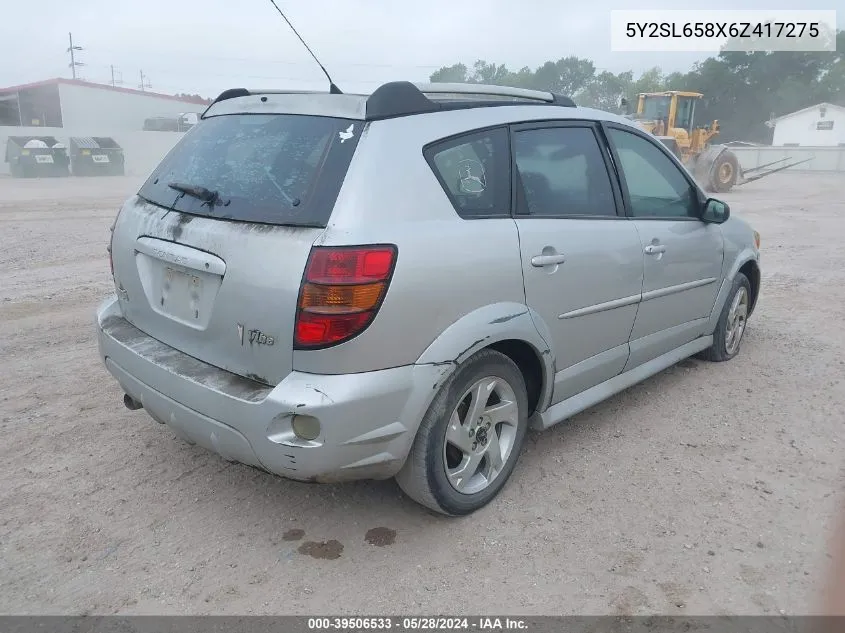 5Y2SL658X6Z417275 2006 Pontiac Vibe