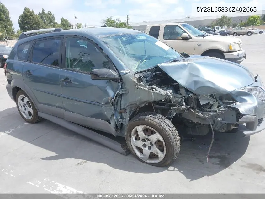 2006 Pontiac Vibe VIN: 5Y2SL65836Z402665 Lot: 39512096